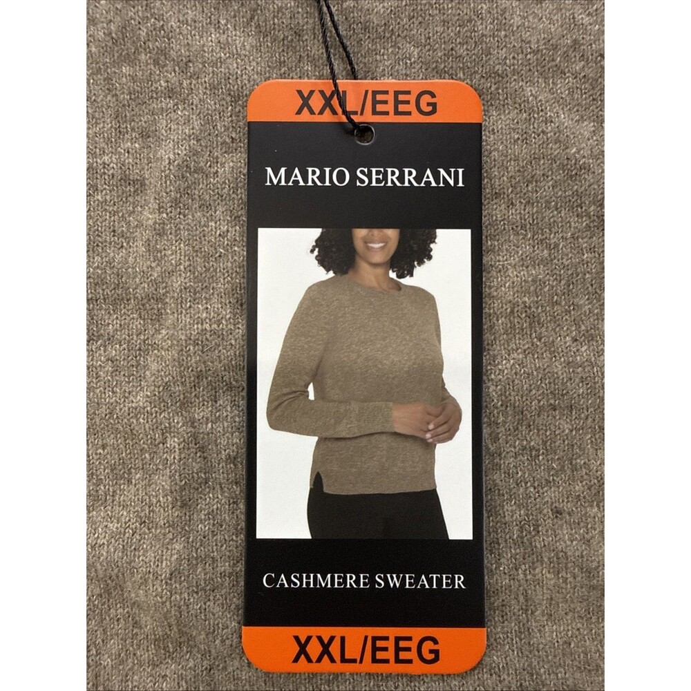 Mario Serrani Women's 100% Cashmere Sweater Tan XXL, NWT